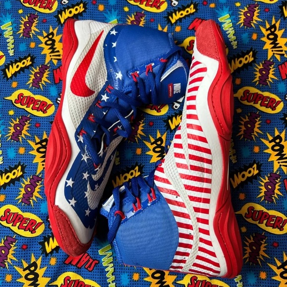 Nike Other - ⚡️NIKE HYPERSWEEP WRESTLING Shoes Mens Sz 9 Red White Blue Stars & Stripes⚡️